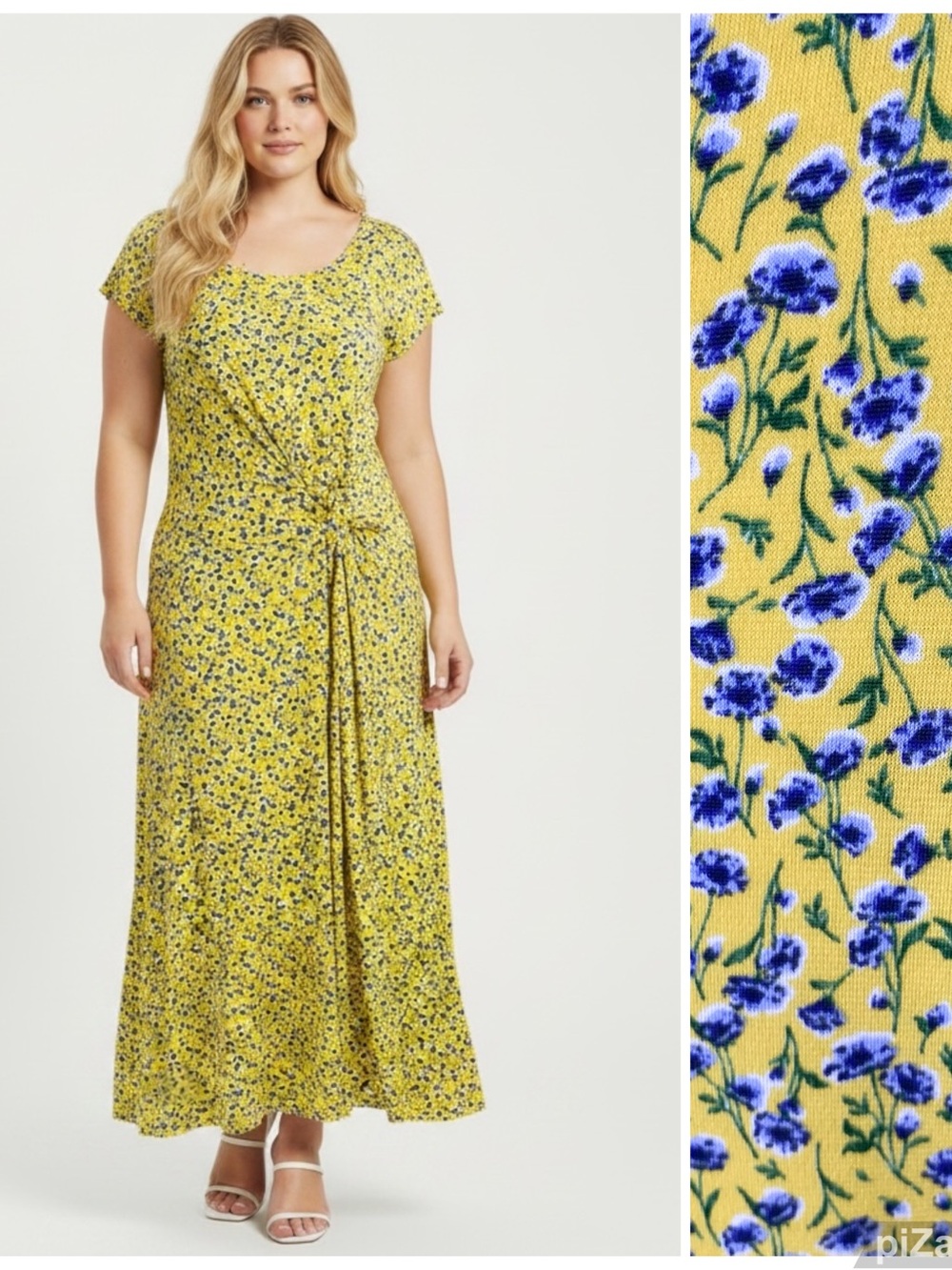PERCEPTIONS Floral Tie Front Maxi Dress